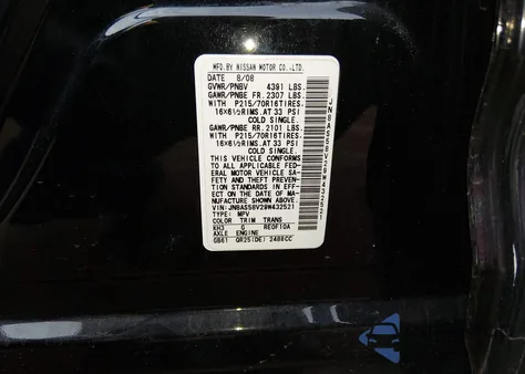 2009 Nissan Rogue S z USA, uszkodzony, nr VIN JN8AS58V29W432521